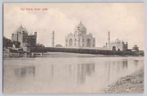 Taj Mahal von Flussseite Vintage Postkarte gedruckt in Luxemburg - Bild 1 von 3