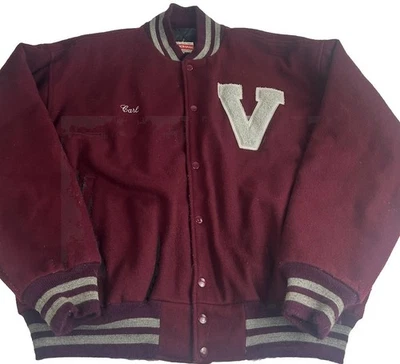 Chaqueta de Colección Fordham Varsity Letterman “V” Talla 56 Acolchada EE. UU. Vista al Valle Foto 1 de 4
