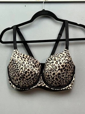 Sujetador Cacique Mujer 38DD Leopardo Estampado Animal Con Aros Acolchado Tostado Negro Foto 1 de 4