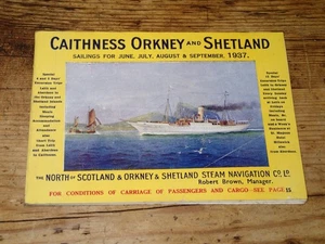 1. 1937 Caithness Orkney and Shetland sailings for June, July, August, Sept 1937 - Imagen 1 de 5