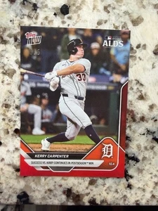 2025 TOPPS NOW MLB RED FOIL PARALLEL ALDS CARD 3/5 TIGERS KERRY CARPENTER #824 - Foto 1 di 1
