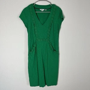 Vestido Boden Verde Bordado Midi Bolsillos Talla 8 208 - Imagen 1 de 7