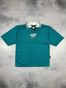 Camiseta polo de fútbol Puma King vintage años 90 logotipo central verde talla L para hombre’s - Imagen 1 de 13