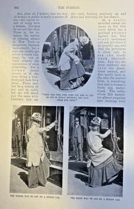 1900 Women and the Trolley Streetcars illustrated - Picture 1 of 5