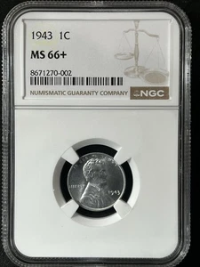 1943 1C Lincoln Wheat One Cent NGC MS66+ 8671270-002 - Picture 1 of 2