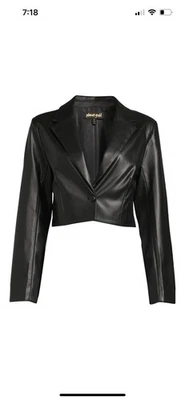 Блейзер укороченный Planet Gold Juniors искусственная кожа черный размер большой - Изображение 1 из 4