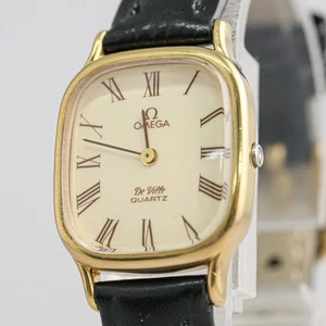 *NEAR MINT* Vintage OMEGA De Ville Cal.1351 Quartz Push Crown Roman Dial Women's - Picture 1 of 19