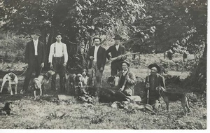 Ready for the Hunt, Men, Hounds, Pointer, Dogs, Guns, Real Photo Postcard, RPPC - Picture 1 of 4
