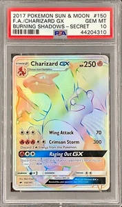 Pokemon Burning Shadows CHARIZARD PSA 10 PSA10 Secret Rainbow English 150/147 - Picture 1 of 2