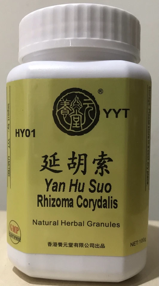 YYT Natural Herb Granule: Yan Hu Suo, Rhizoma Corydalis,100g
