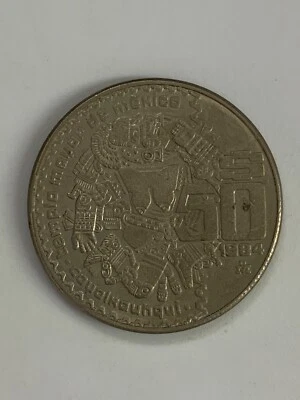 MEXICO   50   PESOS  1984    COIN   TEMPLE MAYOR DE MEXICO (15) - Image 1 of 4