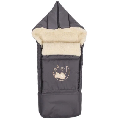 Winter Fußsack für Kinderwagen Babyschale Schlittensack Lammwollesack 40x 90/110 - Bild 1 von 2