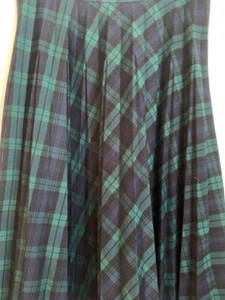 gonna plissettata verde e blu a quadri Alfred Dunner (14) vintage - Foto 1 di 6