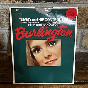 Vintage Burlington 341 Dove Grey M Sandalfoot Tummy & Hip Control Top Pantyhose - Picture 1 of 8
