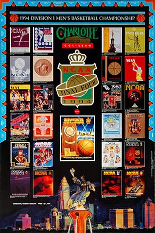 NCAA Men's Basketball FINAL FOUR 1994 Charlotte, NC Original 24x36 Event POSTER Cover
