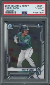 2021 Bowman Draft Chrome #BDC1 Harry Ford PSA 10 GEM MINT Seattle Mariners