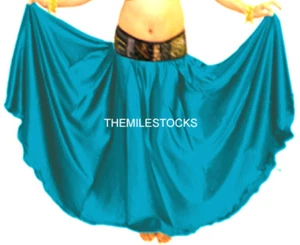 TMS DTeal Falda Satinada Danza del Vientre TRIBAL Gitana 27 Colores - Imagen 1 de 28