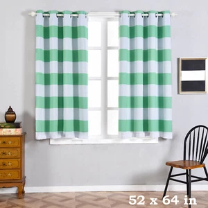 2 pcs 52" x 64" Cabana Stripe Blackout Grommet Window Curtains Drapes Home SALE - Picture 1 of 9