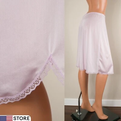 💖 TRIUMPH International Pale Lavender Half Slip Skirt Silky Nylon Lace Trim 40 - Image 1 of 4