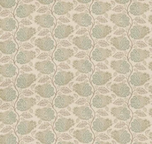 GP & J BAKER CURTAIN FABRIC DESIGN Calcot Aqua 5.7 METRE LINEN BLEND SMALL HOUSE - Picture 1 of 6