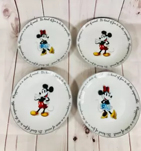 Williams Sonoma 100th Disney Mickey & Minnie Salad Plates Set of 4 - Picture 1 of 9