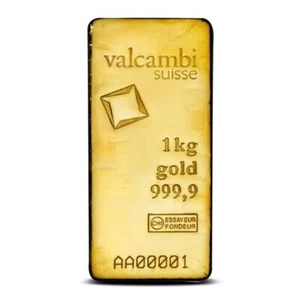 1 Kilo Valcambi Cast Gold Bar (New w/Assay) - Picture 1 of 2