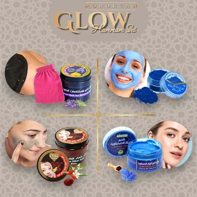 Nila Glow Moroccan Hammam Set Nila Powder & Cream Exfoliating Black Soap - Image 1 of 4