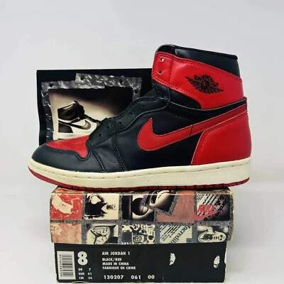 Jordan 1 Retro Bred (1994) 130207-061 Mens Size 8 Brand New - Image 1 of 4
