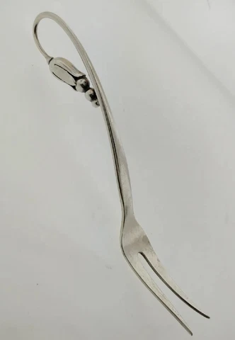 Sterling Silver Orla Vagn Mogensen Mid Century Modern Blossom Small Serving Fork Cover
