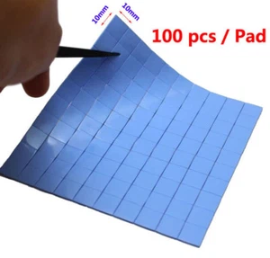 100Pcs/Pad 10x10x0.5mm CPU Heatsink Cooling Thermal Conductive Silicone US - Picture 1 of 12