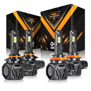 AUXBEAM H11 9005 LED Headlight Bulb High Low Beam Super Bright CANBUS 6500K 120W - Picture 1 of 15