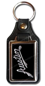 AUSTIN FAUX LEATHER KEY RING / KEY FOB.CLASSIC BRITISH AUSTIN CARS. black - Picture 1 of 1
