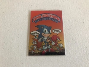 1997 Sonic The Hedgehog Sega Trading Card Cool Kids Know It's Not Right To Fight - Picture 1 of 3