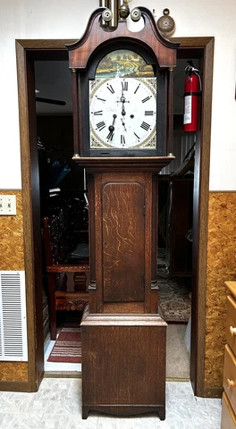 Antique RICHIE Early 1800s Grandfather Clock Scottish Mahogany Oak Long Case Cover