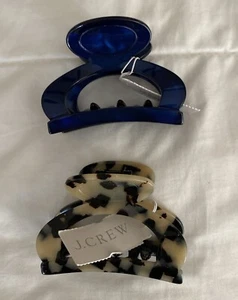 NWT Lot of 2 J.CREW CLASSIC HAIR CLIP Italian tortoise Item 56941 MADE IN FRANCE - Picture 1 of 5