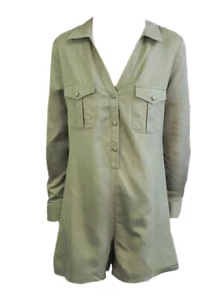 MADISON THE LABEL Mujer Verde Manga Larga de Algodón Mono #MS633 Xs Nwt - Imagen 1 de 2