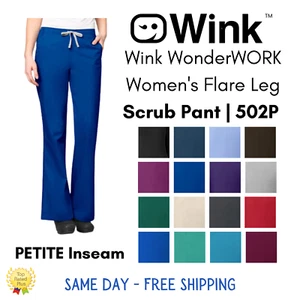 Wink WonderWORK Women's Flare Leg Scrub Pant PETITE Length | 502 - Picture 1 of 21