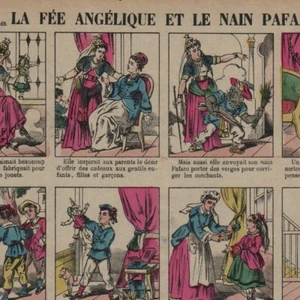Fée Angélique et le nain Pafaro - Imagerie d'Epinal Pellerin - Gravure de presse - Imagen 1 de 2