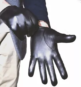 Nouveaux Hommes police Tactical Gants,cuir véritable Gants Noir / Brown - Bild 1 von 10