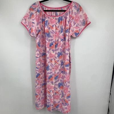 Bata de caftán Regal Rose XL para mujer perla rosa a presión floral corta de verano ligera Foto 1 de 4