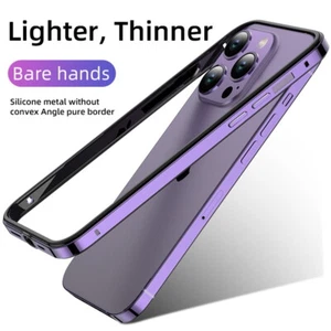 Frame Case For iPhone 15 Pro Max 14 13 Shockproof Aluminum Hybrid Silicone Cover - Picture 1 of 18