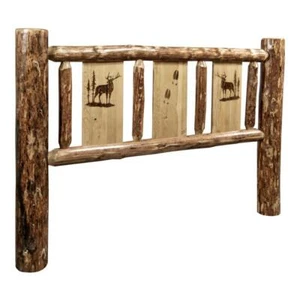 Montana Woodworks Glacier Country Pine Wood Full Headboard in Brown - Picture 1 of 5