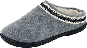 Clarks Indoor and Outdoor Light Grey Slipper Cozy Mule Slip-On Fur Lined Clogs - Picture 1 of 5