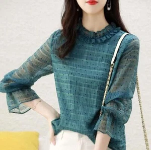 Mujeres Camisa Inferior Suelta Chifón Camisa Fashio Buso Prendas para el torso - Imagen 1 de 7