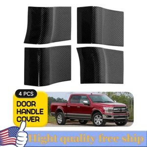 Carbon Fiber Door Handle Covers Trim Panel Interior For 15-20 Ford F150 Raptor R - Picture 1 of 11