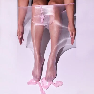 1D Super Thin Tights Stretch Pouch Men Sexy Glossy Sheer Oil Pantyhose Stockings - Image 1 of 4