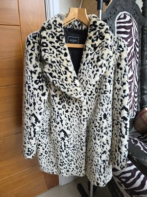 Fabulous Guess Animal Print Faux Fur Jacket Size S - image 1 of 4