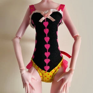 Monster High Doll Clothes: Gloom Beach - Draculaura. Swim Swimsuit Black Yellow - Picture 1 of 2