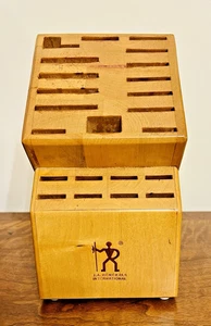 J.A. Henckels 23 Schlitz Holz Messer Besteck Aufbewahrungsblock - Birkenholz NUR BLOCK - Bild 1 von 6