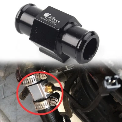 22mm Black Water Temp Temperature Joint Pipe Sensor Gauge Radiator Hose Adapter - Image 1 of 4
